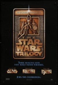 4z015 STAR WARS TRILOGY DS 1sh 1997 George Lucas, Empire Strikes Back, Return of the Jedi!