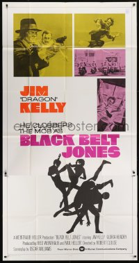 5a495 BLACK BELT JONES int'l 3sh 1974 Jim Dragon Kelly, Scatman Crothers, kung fu silhouette art!