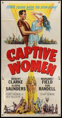 5a501 CAPTIVE WOMEN 3sh 1952 futuristic sexy sci-fi 1,000 years after the atom bomb, great art!