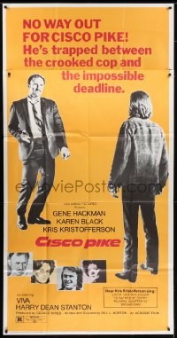 5a507 CISCO PIKE 3sh 1971 full-length Gene Hackman pointing gun at Kris Kristofferson!