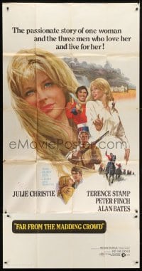 5a531 FAR FROM THE MADDING CROWD 3sh 1968 Julie Christie, Terence Stamp, Peter Finch, Schlesinger