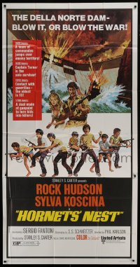 5a559 HORNETS' NEST 3sh 1970 cool artwork of Rock Hudson, Sylva Koscina & teens with guns!