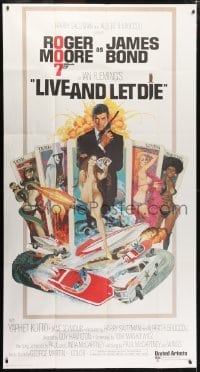 5a580 LIVE & LET DIE East Hemi 3sh 1973 art of Roger Moore as James Bond by Robert McGinnis!