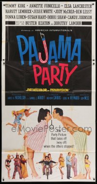 5a608 PAJAMA PARTY 3sh 1964 Annette Funicello in sexy lingerie, Tommy Kirk, Buster Keaton!