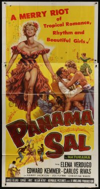 5a609 PANAMA SAL 3sh 1957 sexy Elena Verdugo, a merry riot of tropical romance & beautiful girls!