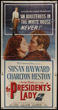 5a620 PRESIDENT'S LADY 3sh 1953 adulteress Susan Hayward & Charlton Heston as Andrew Jackson!
