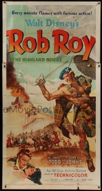 5a626 ROB ROY style A 3sh 1954 Disney, artwork of Richard Todd as The Scottish Highland Rogue!