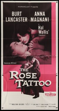 5a629 ROSE TATTOO 3sh 1955 Burt Lancaster, Anna Magnani, written by Tennessee Williams!