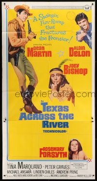5a669 TEXAS ACROSS THE RIVER 3sh 1966 cowboy Dean Martin, Alain Delon & Indian Joey Bishop!