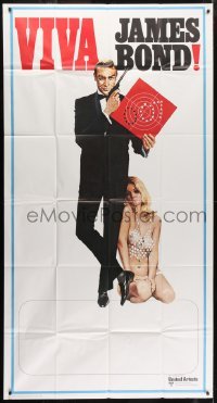 5a683 VIVA JAMES BOND int'l 3sh 1970 artwork of Sean Connery with super sexy babe in skimpy outfit!