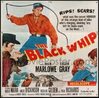 5a097 BLACK WHIP 6sh 1956 what was the secret HORROR of this strange killer of the West?