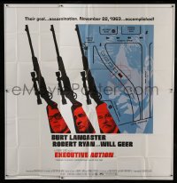 5a110 EXECUTIVE ACTION 6sh 1973 Burt Lancaster, Robert Ryan, JFK assassination, rifle & map art