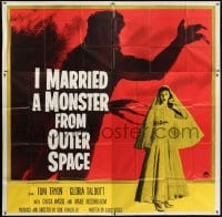 5a126 I MARRIED A MONSTER FROM OUTER SPACE 6sh 1958 huge image of Gloria Talbott & alien shadow!