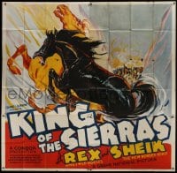 5a128 KING OF THE SIERRAS 6sh 1938 great art of Rex King of Wild Horses & Sheik Wonder Horse!