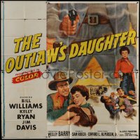 5a142 OUTLAW'S DAUGHTER 6sh 1954 cowboy Bill Williams, Kelly Ryan, cool art of smoking gun!