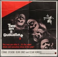 5a167 TWO ON A GUILLOTINE 6sh 1965 7 days in a house of terror, or the unkindest cut of all!