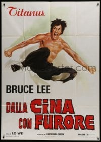 5a740 CHINESE CONNECTION Italian 1p 1973 art of Bruce Lee by Ciriello, ultra rare first release!