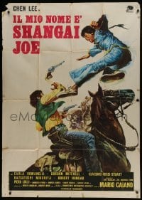 5a769 DRAGON STRIKES BACK Italian 1p 1972 Il mio nome e Shanghai Joe, cool kung fu western art!