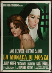 5a837 LADY OF MONZA Italian 1p 1969 Casaro art of nun Anne Heywood, her other love is God!