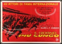 5a850 LONGEST DAY horizontal Italian 1p R1969 Zanuck's WWII D-Day movie with 42 international stars!