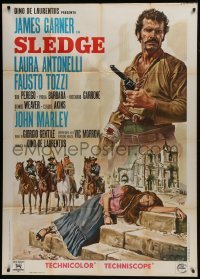 5a860 MAN CALLED SLEDGE Italian 1p 1970 Mos spaghetti western art of James Garner & Antonelli!
