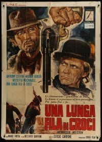 5a877 NO ROOM TO DIE Italian 1p 1969 Gasparri art of Anthony Steffen as Django, spaghetti western!