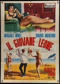 5a884 OH! QUE MAMBO Italian 1p 1958 Enzo Nistri art of Dario Moreno on beach & sexy Magali Noel!