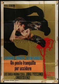 5a889 PARANOIA Italian 1p 1970 Umberto Lenzi, Calma art of lovers in hand silhouette with blood!