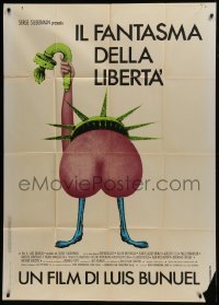 5a891 PHANTOM OF LIBERTY Italian 1p 1984 Luis Bunuel, outrageous erotic Statue of Liberty art!