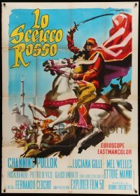 5a906 RED SHEIK Italian 1p 1962 cool art of Channing Pollock on horse by Enrico De Seta!