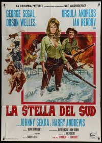5a935 SOUTHERN STAR Italian 1p 1969 different art of sexy Ursula Andress & George Segal in Africa!