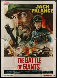 5a306 BULLET FOR ROMMEL Italian 2p 1969 Casaro art of Jack Palance w/machine gun, Battle of Giants!