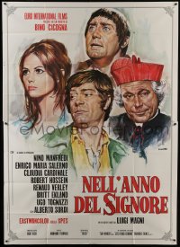 5a317 CONSPIRATORS Italian 2p 1969 Casaro art of Claudia Cardinale, Alberto Sordi & Manfredi!