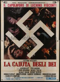 5a322 DAMNED Italian 2p 1970 Luchino Visconti's La caduta degli dei, wild huge swastika image!
