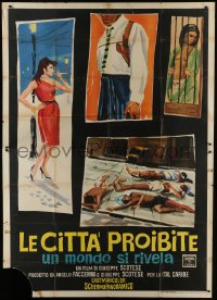 5a384 LE CITTA PROIBITE Italian 2p 1963 Italian documentary, great artwork of sexy women & more!