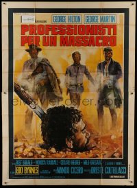 5a410 PROFESSIONALS FOR A MASSACRE Italian 2p 1967 Gasparri art of dead man buried up to his neck!