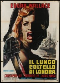 5a413 PSYCHO-CIRCUS Italian 2p 1967 horrifying syndicate of evil, art of girl & masked murderer!