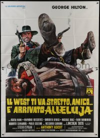 5a418 RETURN OF HALLELUJA Italian 2p 1972 great wacky spaghetti western art by Renato Casaro!