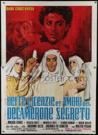 5a421 RIBALD DECAMERON style B Italian 2p 1975 great Piovano art of Dado Crostarosa dressed as nun!