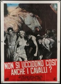 5a451 THEY SHOOT HORSES, DON'T THEY Italian 2p 1970 Jane Fonda, completely different Ciriello art!