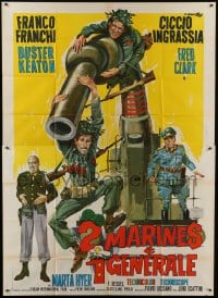 5a463 WAR ITALIAN STYLE Italian 2p 1966 Ciriello art of Nazi Buster Keaton, Franco & Ciccio!