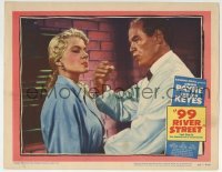 5b520 99 RIVER STREET LC #4 1953 Jack Lambert about to slap sexy double-crossing Peggie Castle!