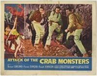 5b544 ATTACK OF THE CRAB MONSTERS LC 1957 Russell Johnson, Richard Garland & another trapped!