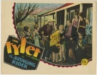 5b545 AVENGING RIDER LC 1928 Frankie Darro watches cowboy Tom Tyler surrounded by pretty ladies!
