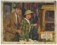 5b548 BAD BOY LC 1935 c/u of worried James Dunn behind Dorothy Wilson getting into car!