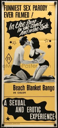 5c557 BEACH BLANKET BANGO Aust daybill 1975 the gang is back & getting a bang out of life!