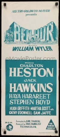 5c560 BEN-HUR Aust daybill R1970s Charlton Heston, William Wyler classic religious epic!