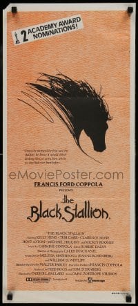 5c569 BLACK STALLION Aust daybill 1980 Kelly Reno, Teri Garr, Carroll Ballard, great horse art!