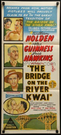5c586 BRIDGE ON THE RIVER KWAI Aust daybill 1958 William Holden, David Lean classic, art!