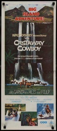 5c603 CASTAWAY COWBOY Aust daybill 1974 Disney, art of cowboy James Garner in beautiful Hawaii!